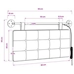 vidaXL Tête de lit suspendue Avec lumière LED Noir Simili cuir