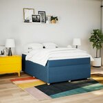 vidaXL Sommier à lattes de lit avec matelas Bleu 160x200 cm Tissu