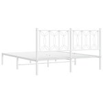 vidaXL Cadre de lit métal sans matelas et tête de lit blanc 150x200 cm