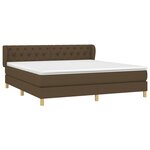 vidaXL Sommier à lattes de lit avec matelas Marron foncé 160x200 cm