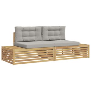 vidaXL 2 pc Ensemble de canapés d'extérieur Polyester Blanc