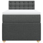 vidaXL Sommier à lattes de lit et matelas Gris foncé 90x190 cm Tissu