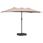 vidaXL Parasol de jardin Taupe 385 x 209 x 244 cm Polyester