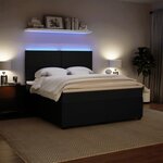 vidaXL Sommier à lattes de lit avec matelas Noir 180x200 cm Velours