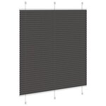 vidaXL Store plissé noir 115x100 cm largeur du tissu 114 4cm polyester