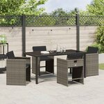 vidaXL Ensemble de salle à manger pour jardin 5 Pièces Gris polyrotin