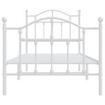 vidaXL Cadre de lit métal sans matelas avec pied de lit blanc 90x200cm