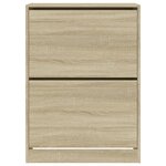 vidaXL Armoire à chaussures 2 tiroirs rabattables chêne sonoma
