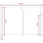 vidaXL Store latéral rétractable Sable 600 x 140 cm Polyester
