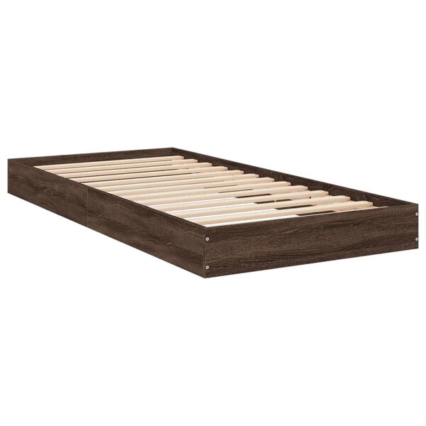 vidaXL Cadre de lit sans matelas chêne marron 90x200cm bois ingénierie