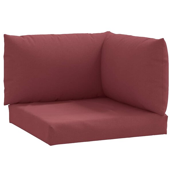 vidaXL Coussins de palette lot de 3 rouge bordeaux mélangé tissu