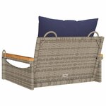 vidaXL Balancelle avec coussins gris 63x62x40 cm résine tressée