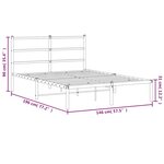 vidaXL Cadre de lit métal avec tête de lit blanc 140x190 cm