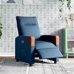 vidaXL Fauteuil inclinable électrique Bleu Tissu