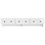 vidaXL Meuble TV Blanc brillant 147 x 34 5 x 30 cm Bois d'ingénierie