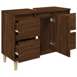 vidaXL Meuble d'évier chêne marron 80x33x60 cm bois d'ingénierie