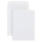 Lot de 100: pochette dos carton blanche  auto-adhésive 17,6x25 cm