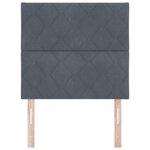 vidaXL Tête de lit Montage mural Géométrique Gris foncé 90 cm Velours