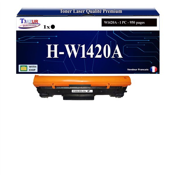 T3AZUR -Toner compatible avec HP W1420A (142A) pour HP LaserJet MFP M139  M139w M140 M140w M141 M141w M142 M142w