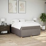 vidaXL Sommier à lattes de lit avec matelas Taupe 140x190 cm Tissu