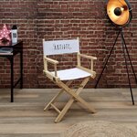 Fauteuil régisseur en bois et tissu the office