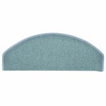 vidaXL Tapis d'escalier 30 pièces 65 x 24 x 4 cm Bleu mer Demi-rond Grand