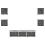 vidaXL Unités murales TV avec LED 7 Pièces gris béton bois d'ingénierie