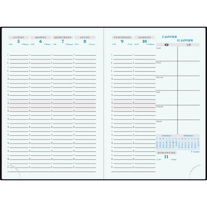 Recharge Semainier Visuel tranche naturelle 15x21 cm Janvier à Janvier EXACOMPTA