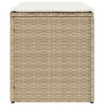 vidaXL Tabourets de jardin avec coussins lot de 2 beige résine tressée