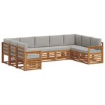 vidaXL Ensemble de canapés d'extérieur 9 pc Gris Naturel et Clair
