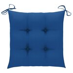 vidaXL Chaises de jardin lot de 2 et coussins bleu Bois de teck massif