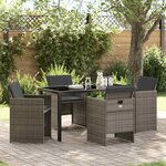 vidaXL Ensemble de salle à manger pour jardin 5 Pièces Gris polyrotin
