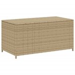 vidaXL Boîte de rangement de jardin mélange beige 190L résine tressée
