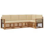 vidaXL Ensemble de canapés d'extérieur 5 pc Naturel et Beige Polyester