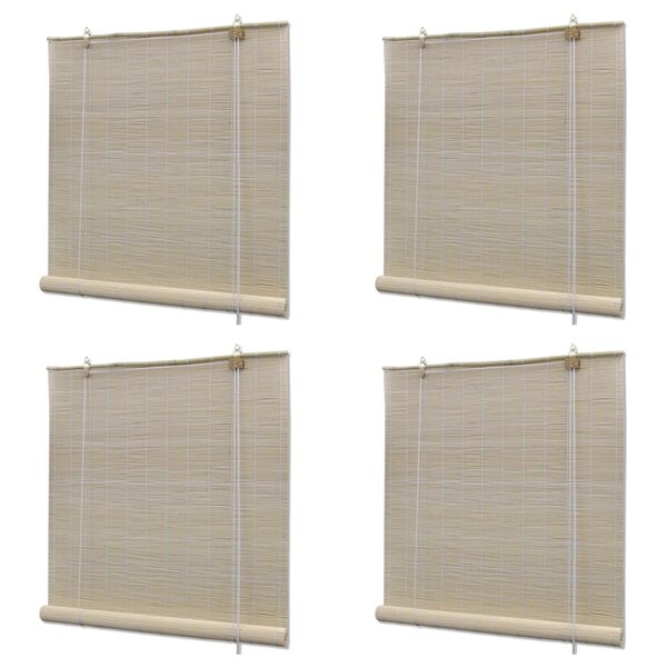 vidaXL Stores à rouleau Bambou naturel 4 Pièces 120x160 cm