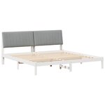 vidaXL Cadre de lit avec tête de lit Blanc 200 x 200 cm Pin massif