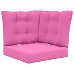 vidaXL Coussin de canapé d'extérieur 3 Pièces Rose Polyester