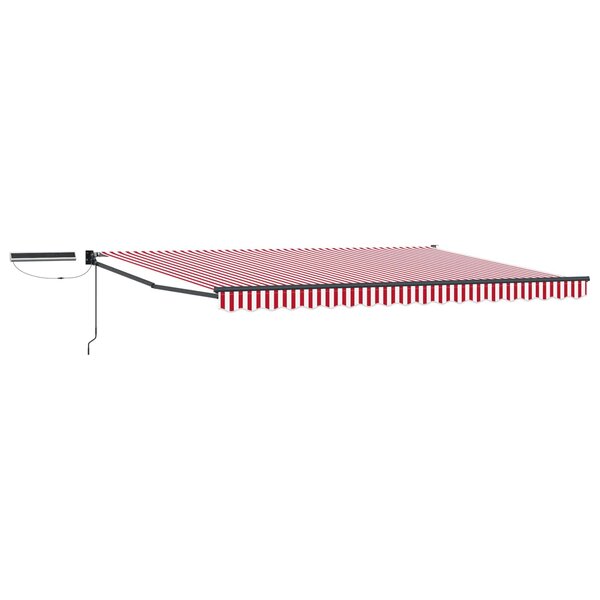 vidaXL Auvent rétractable électrique Rouge Blanc Anthracite 5 x 3 m