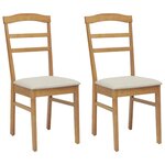 vidaXL Chaise de salle à manger 2 Pièces Naturel et clair