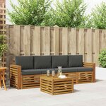 vidaXL Ensemble de canapés d'extérieur 5 Pièces Naturel et Anthracite