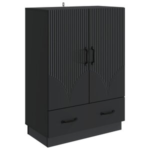 vidaXL Buffet avec tiroir Noir 66 x 34 5 x 92 cm Bois d'ingénierie