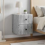 vidaXL Cabinet de chevet mural 2 Pièces Sonoma gris 33 x 34 5 x 40 cm