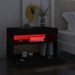 vidaXL Table de chevet avec lumières LED noir 60x35x40 cm