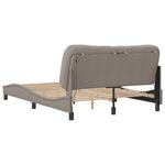 vidaXL Cadre de lit avec LED sans matelas Hvar taupe 140x200 cm tissu