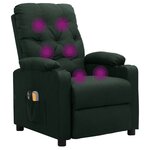 vidaXL Fauteuil électrique de massage Vert foncé Tissu