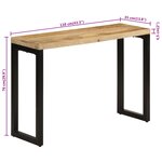 vidaXL Table console 110x35x76 cm bois de manguier massif brut