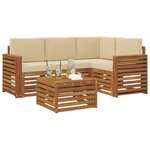 vidaXL Ensemble de canapés d'extérieur 5 Pièces Naturel et Beige