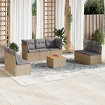 vidaXL Salon de jardin avec coussins 8Pièces mélange beige résine tressée