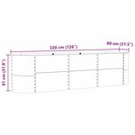 vidaXL Jardinière surélevée Vert 320 x 80 x 81 cm Acier