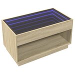 vidaXL Table basse avec LED infini chêne sonoma 90x50x50 cm